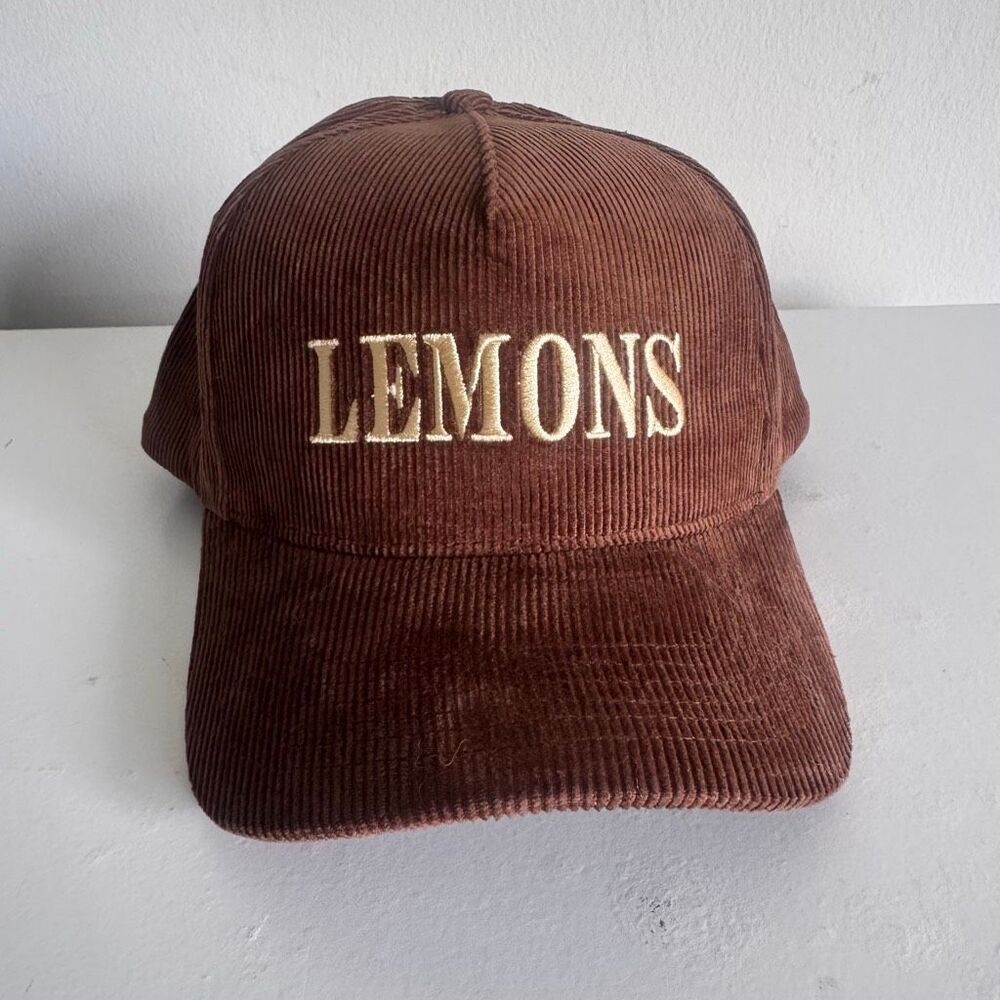Lemons Foundation Taylor Lautner Brown Corduroy Baseball Hat NWOT